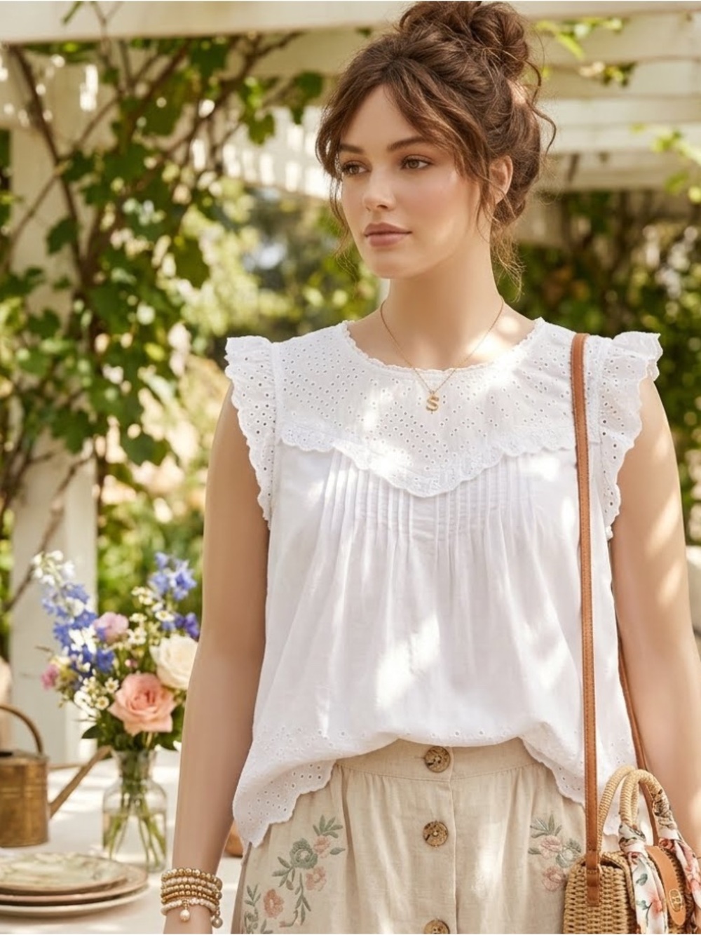 Torrid Cottagecore Coquette White Eyelet Lace Ruffle Plus Sz 2 Top Short Sleeve